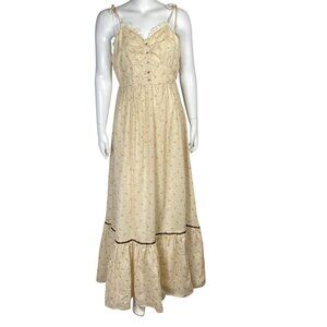 Vintage Candi Jones California Floral Maxi Dress Size 13 Prairie Cottagecore